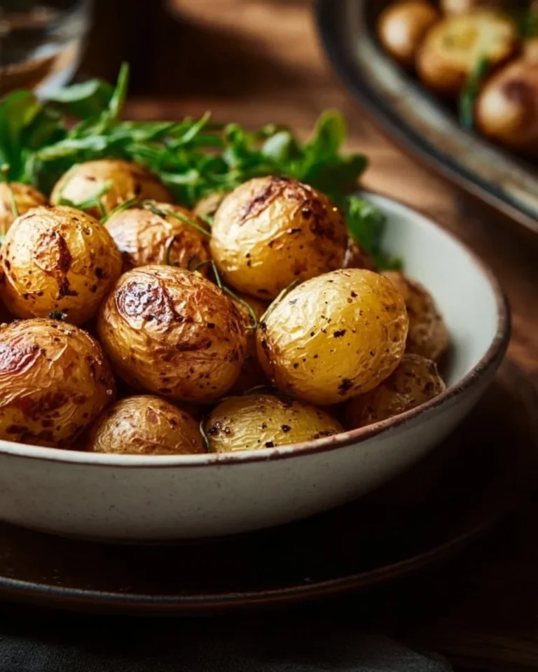 Crispy air fryer little potatoes served in a bowl