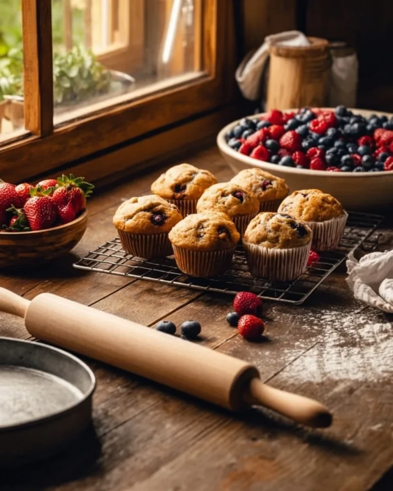 Delicious homemade Air Fryer Muffins cooling on a wire rack