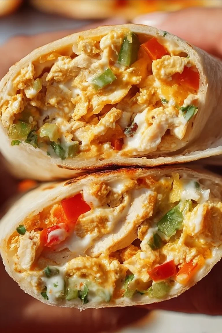 Buffalo Chicken Burritos served on a plate garnished with fresh ingredients