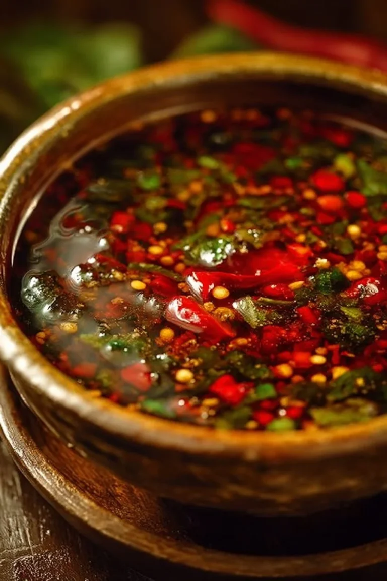 Bottle of crunchy garlic chili oil with garlic and chili flakes