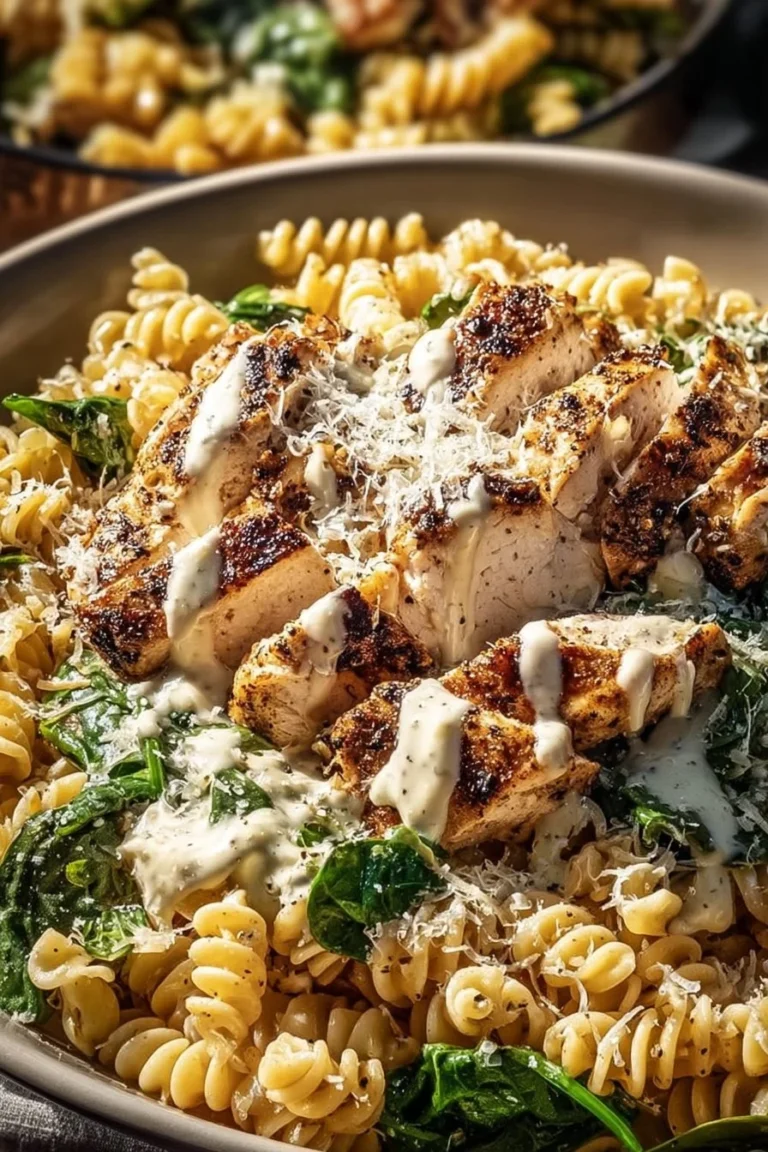 High protein garlic parmesan pasta bowls topped with fresh herbs.