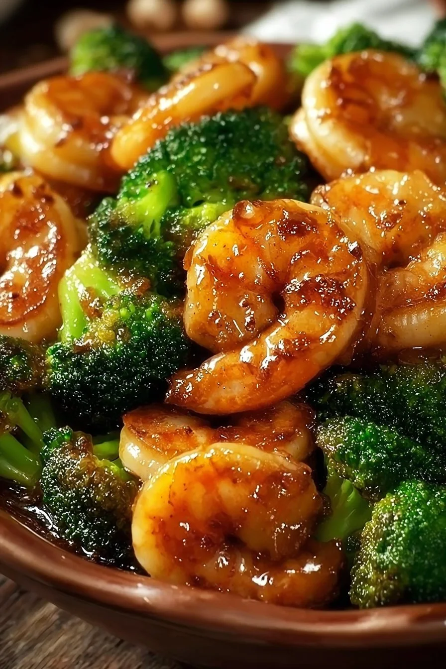 High-protein honey garlic shrimp dish served on a plate