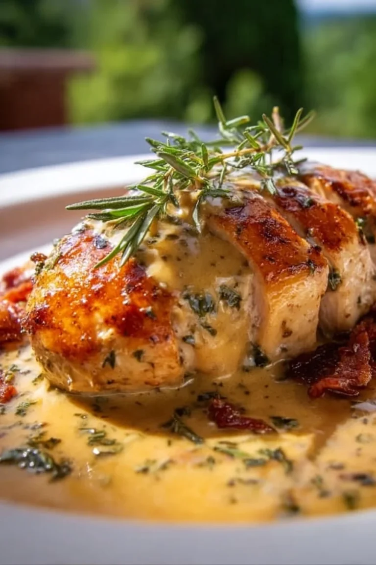 High-protein Marry Me Chicken dish served with vegetables and herbs