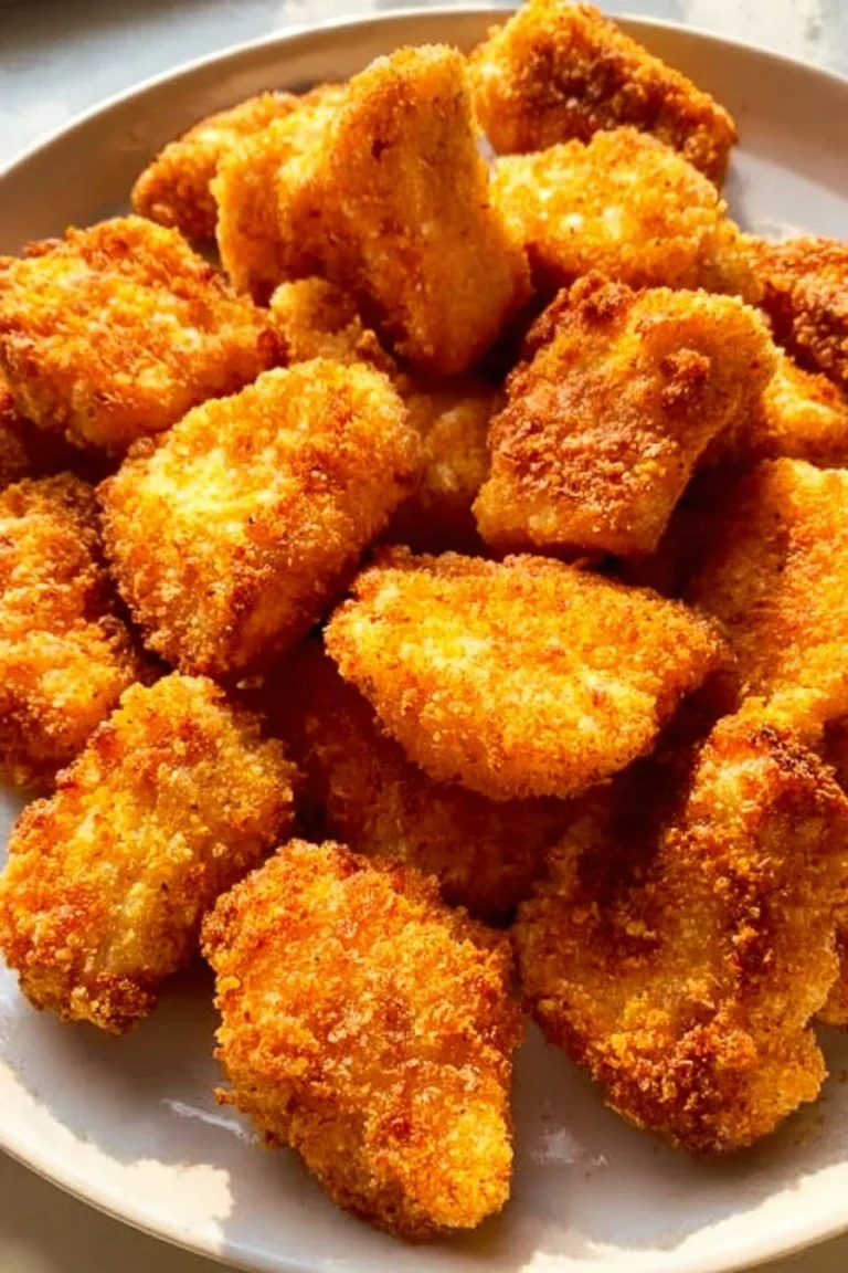 Keto Air Fryer Chicken Nuggets served on a plate with dipping sauce