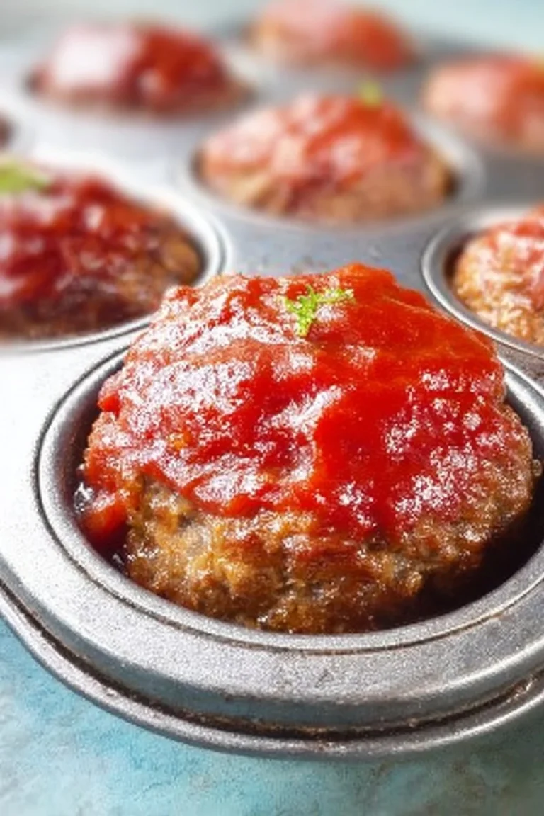 Keto Meatloaf Muffins served on a plate with garnishes