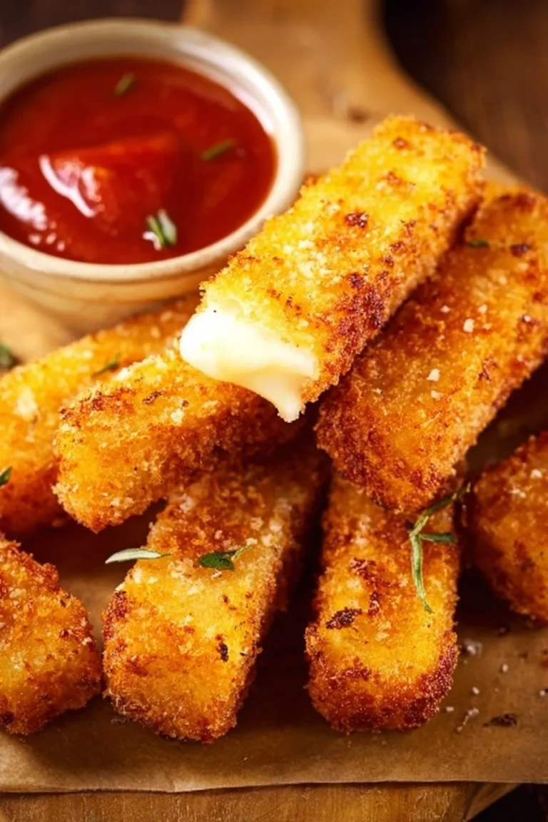 Deliciously crispy Keto Mozzarella Sticks, low carb snack option