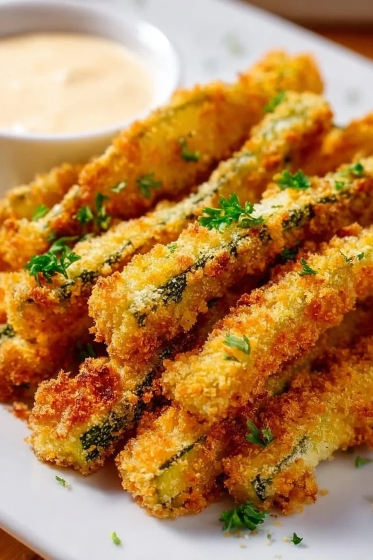 Baked keto zucchini fries on a plate, a low-carb snack option