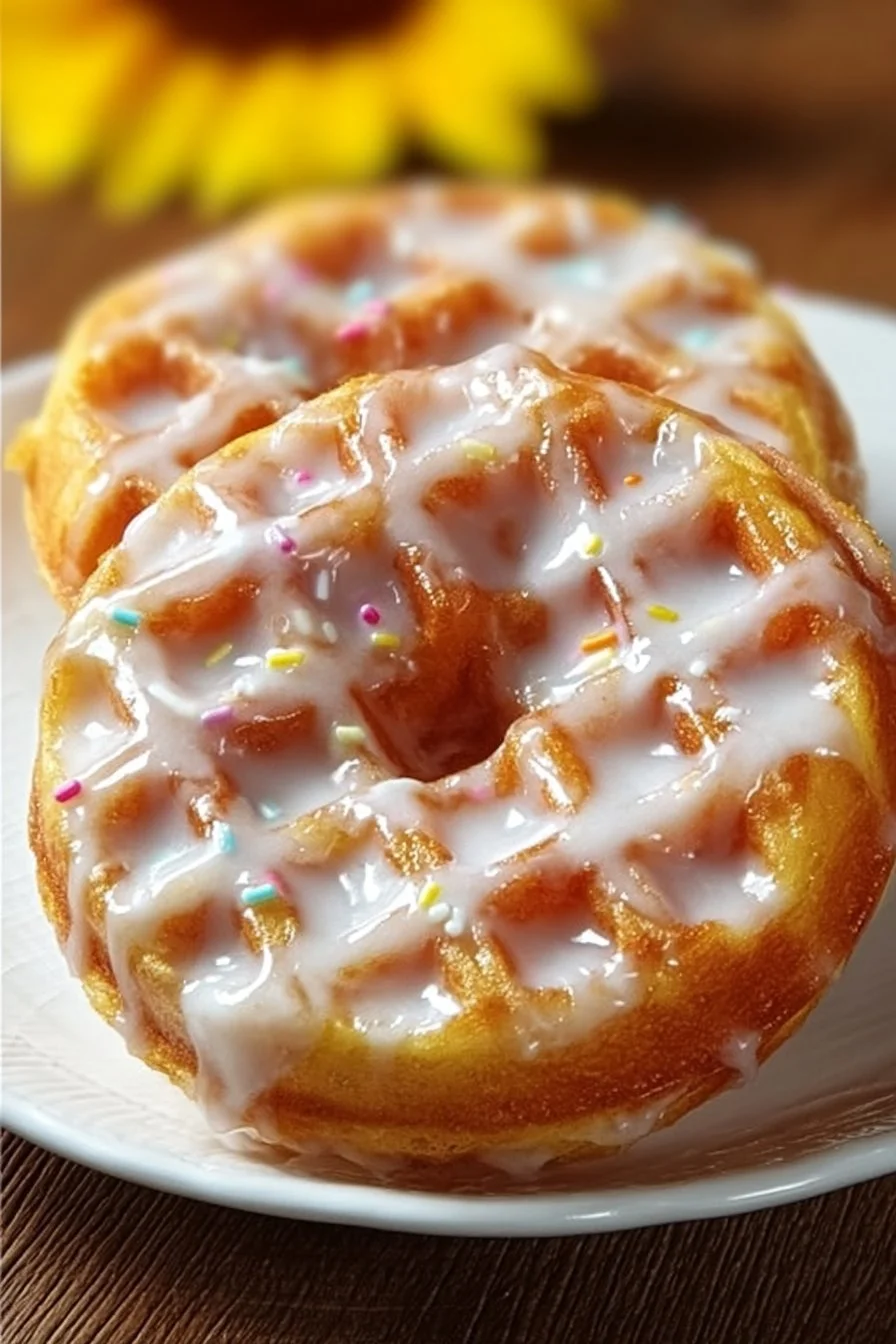 Low carb donut chaffle made with keto-friendly ingredients.