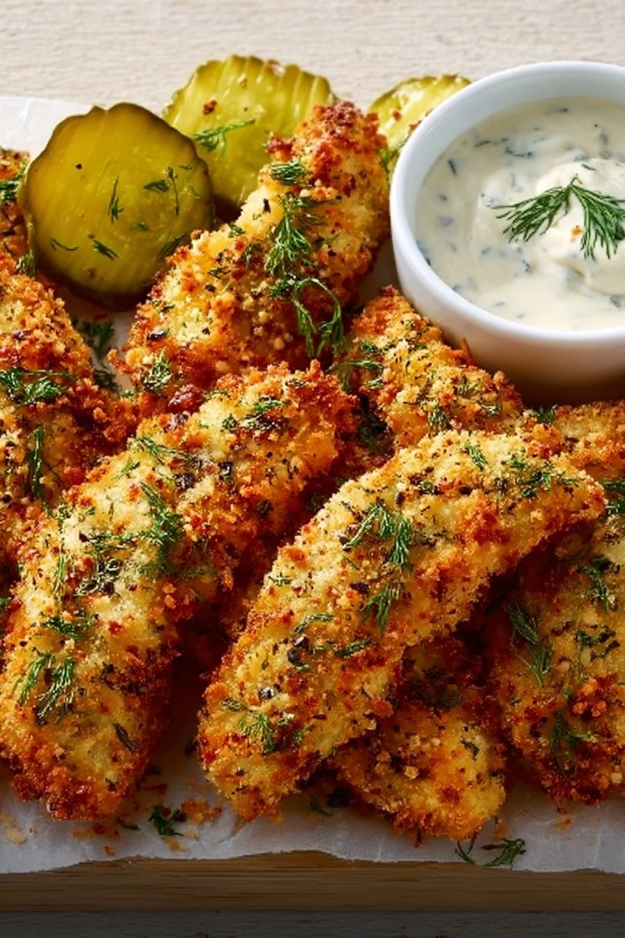Delicious air fryer chicken tenders served with a dipping sauce