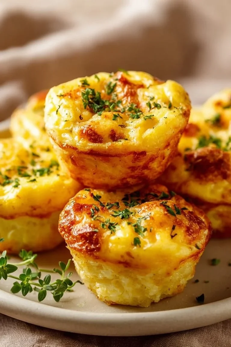 Cheesy muffin tin cottage cheese egg bites ready to eat