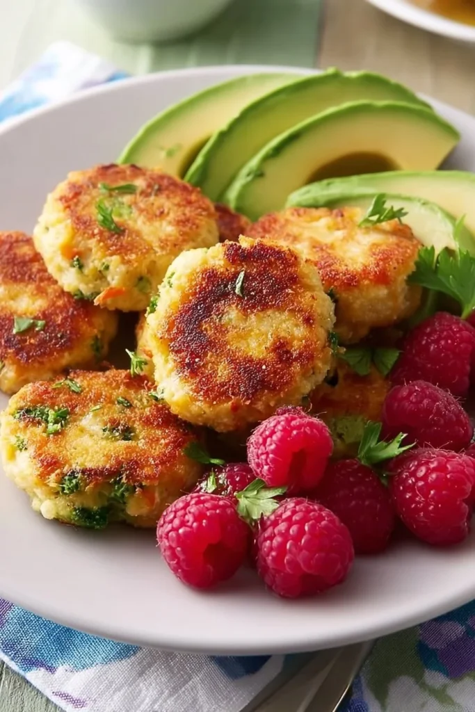 Baked Chicken Broccoli Nuggets served with dipping sauce