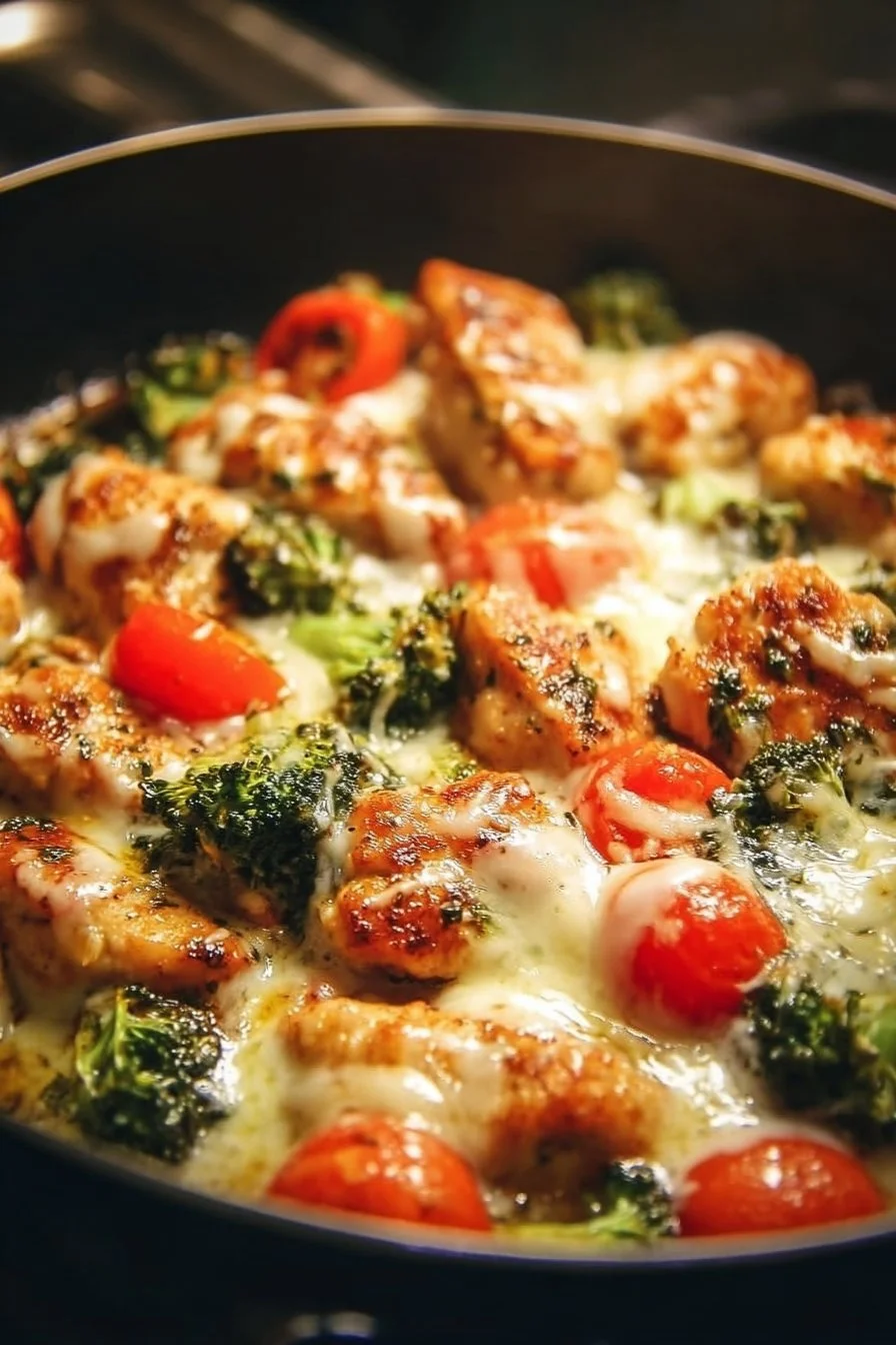 Creamy low-carb Tuscan chicken served on a plate with vegetables