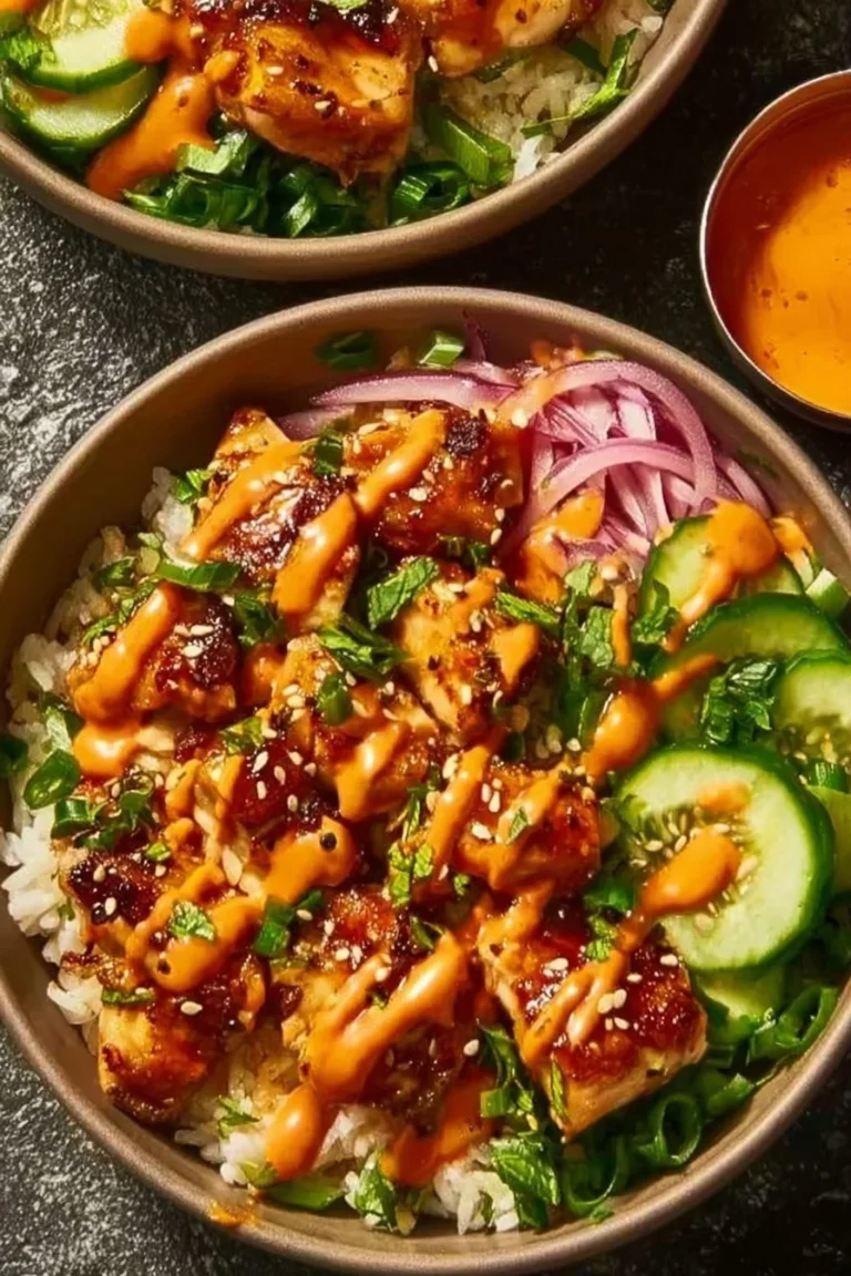 Delicious crispy chicken served with creamy spicy sauce on a plate.