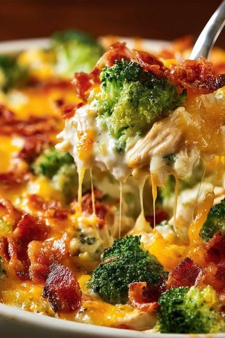 Easy low carb chicken casserole served in a baking dish with vegetables