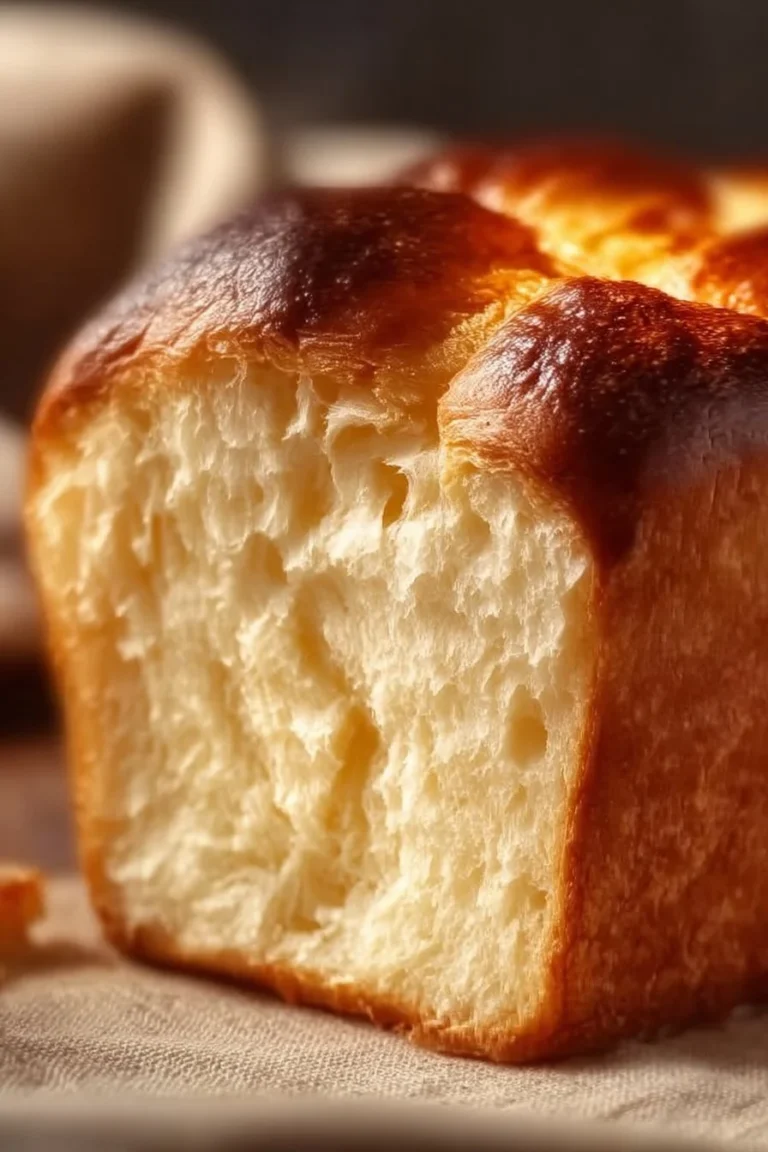 Slice of easy yogurt bread with a golden crust and soft texture