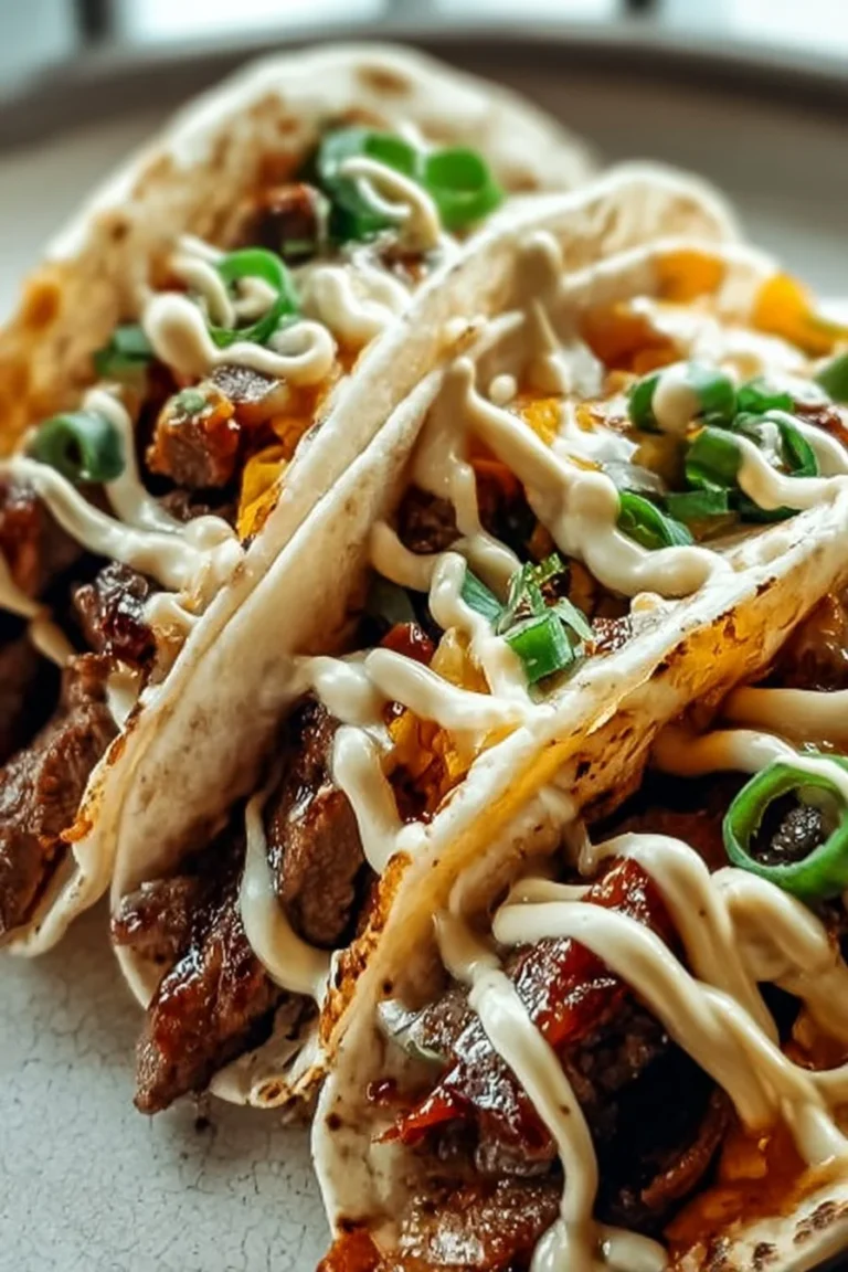 Delicious Garlic Butter Honey BBQ Beef Tacos served with fresh toppings
