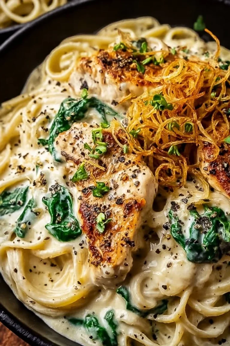 Delicious Garlic Parmesan Pasta garnished with fresh herbs