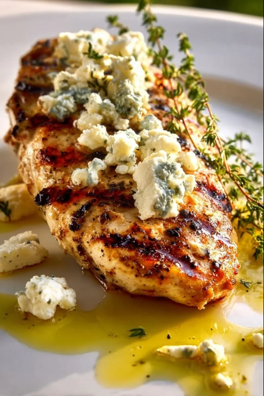 Greek Chicken dish topped with lemon and feta cheese, showcasing Mediterranean flavors