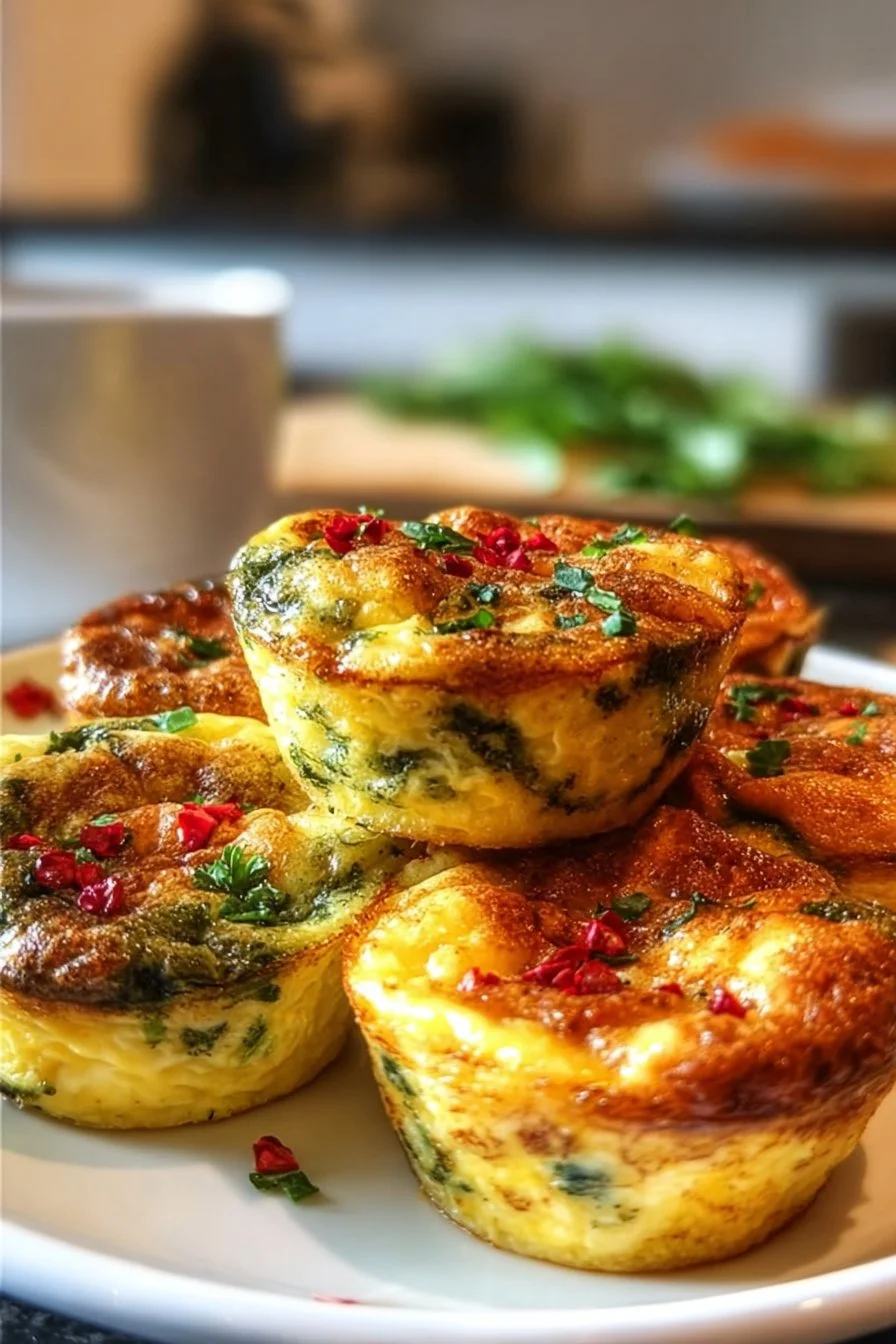 High protein egg bites in a colorful bowl ready for breakfast