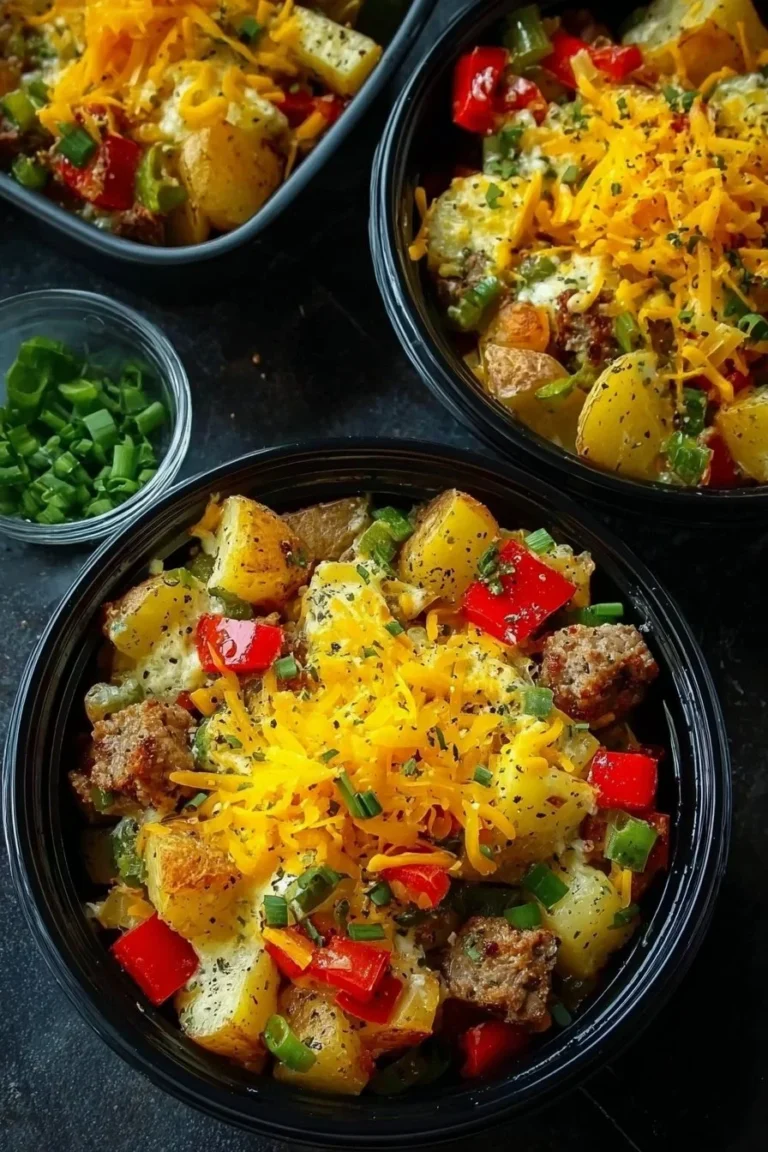 High protein breakfast bowls ready for the freezer, perfect for quick breakfasts.