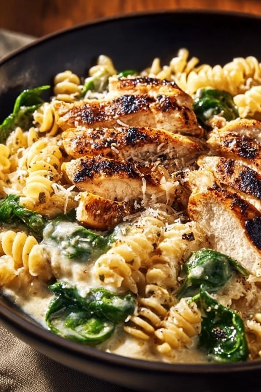 High protein garlic parmesan pasta bowls with cheese and herbs