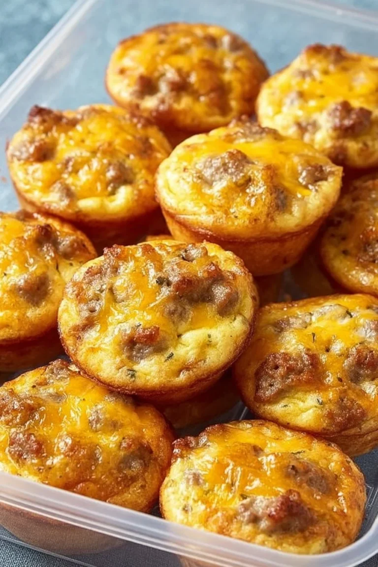 High-protein pancake sausage mini muffins baked to perfection