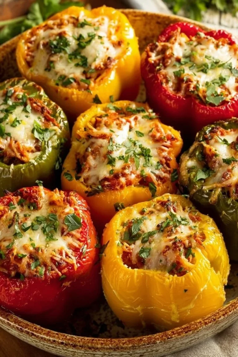 High-protein stuffed peppers filled with lean meat and vegetables