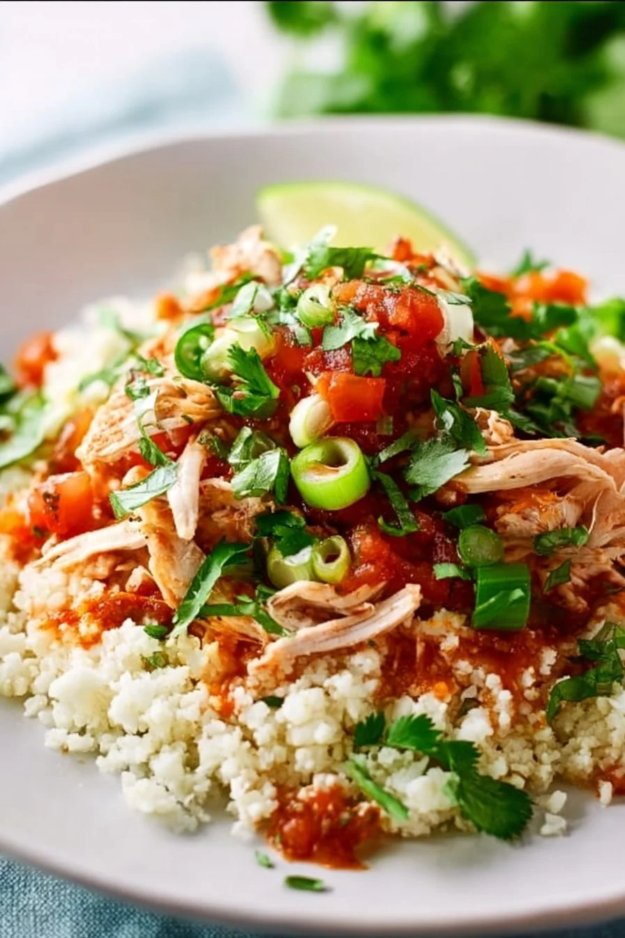 Delicious Instant Pot Cream Cheese Chicken served with herbs