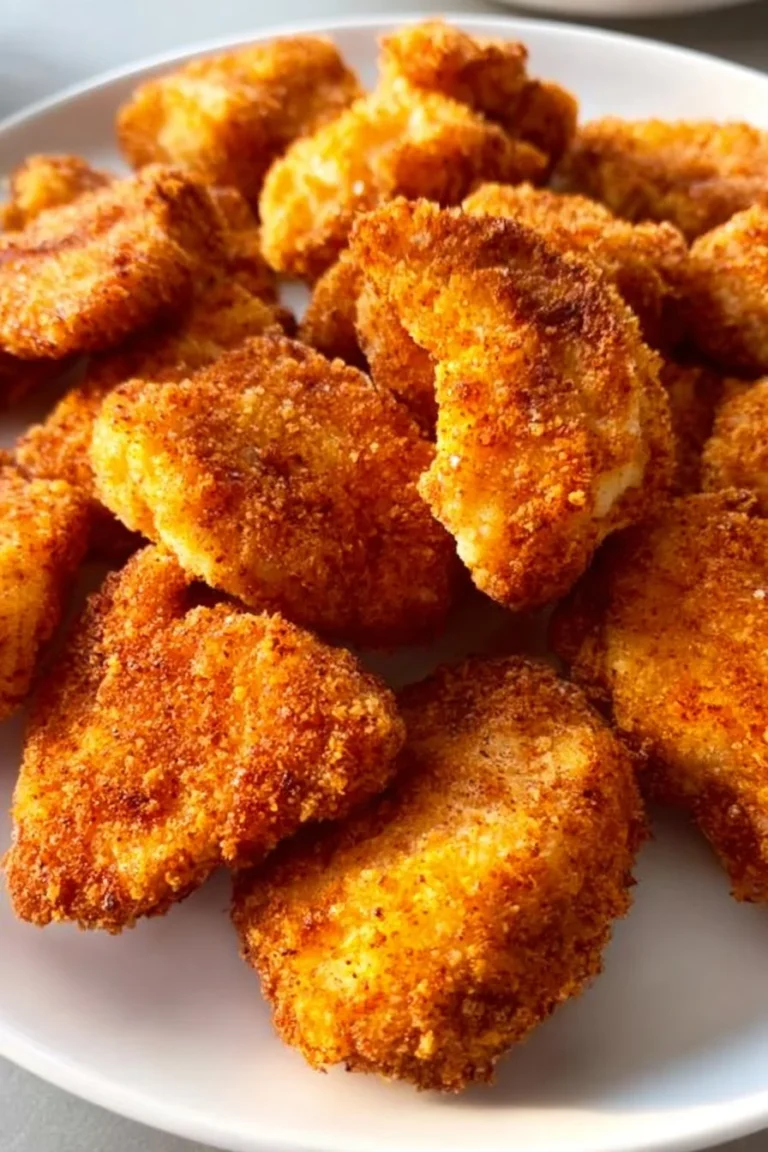Crispy Keto Chicken Nuggets cooked in an air fryer for a healthy snack.