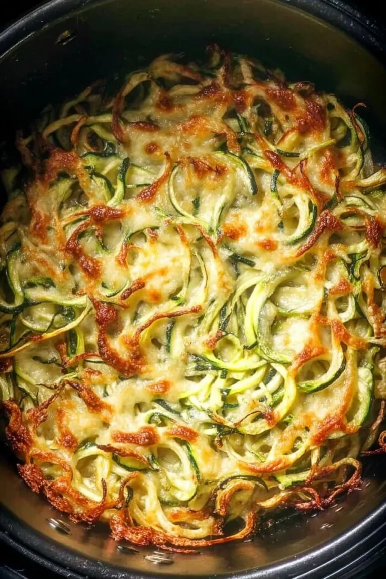 Keto Air Fryer Zucchini Noodles served in a bowl