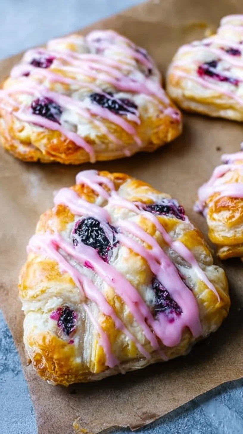 Easy homemade mulberry Danishes with fresh berries and a flaky pastry
