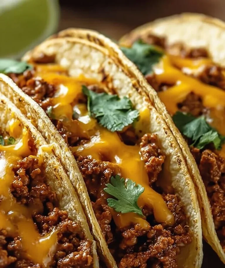 Garlic Butter Honey BBQ Beef Tacos garnished with fresh toppings
