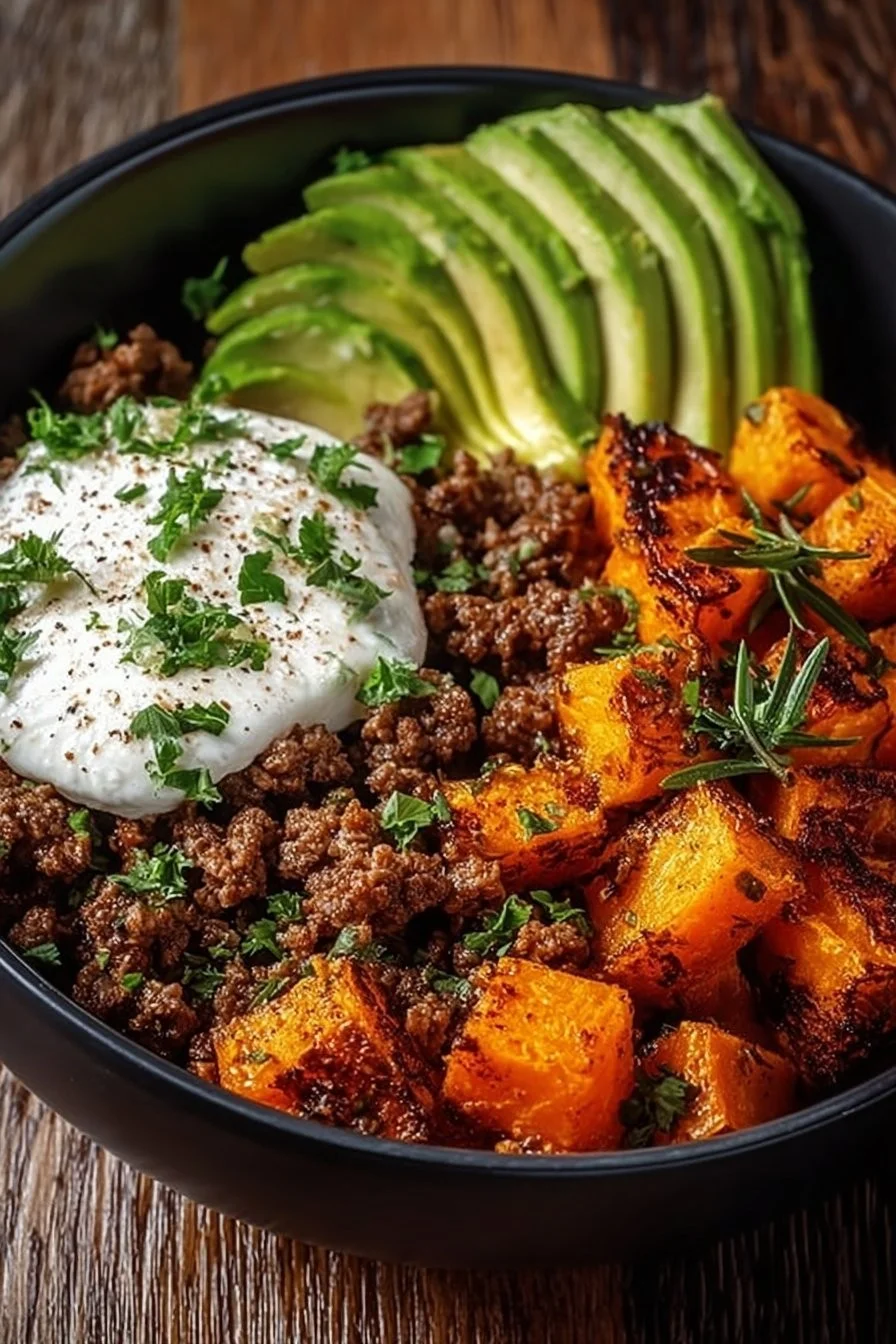 Ground Beef Hot Honey Bowl with savory beef and spicy honey glaze