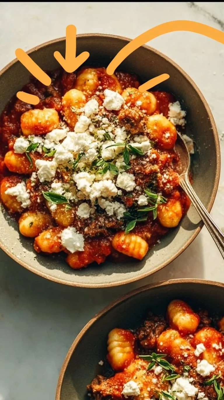 Plate of gourmet Millionaire Gnocchi topped with herbs and cheese