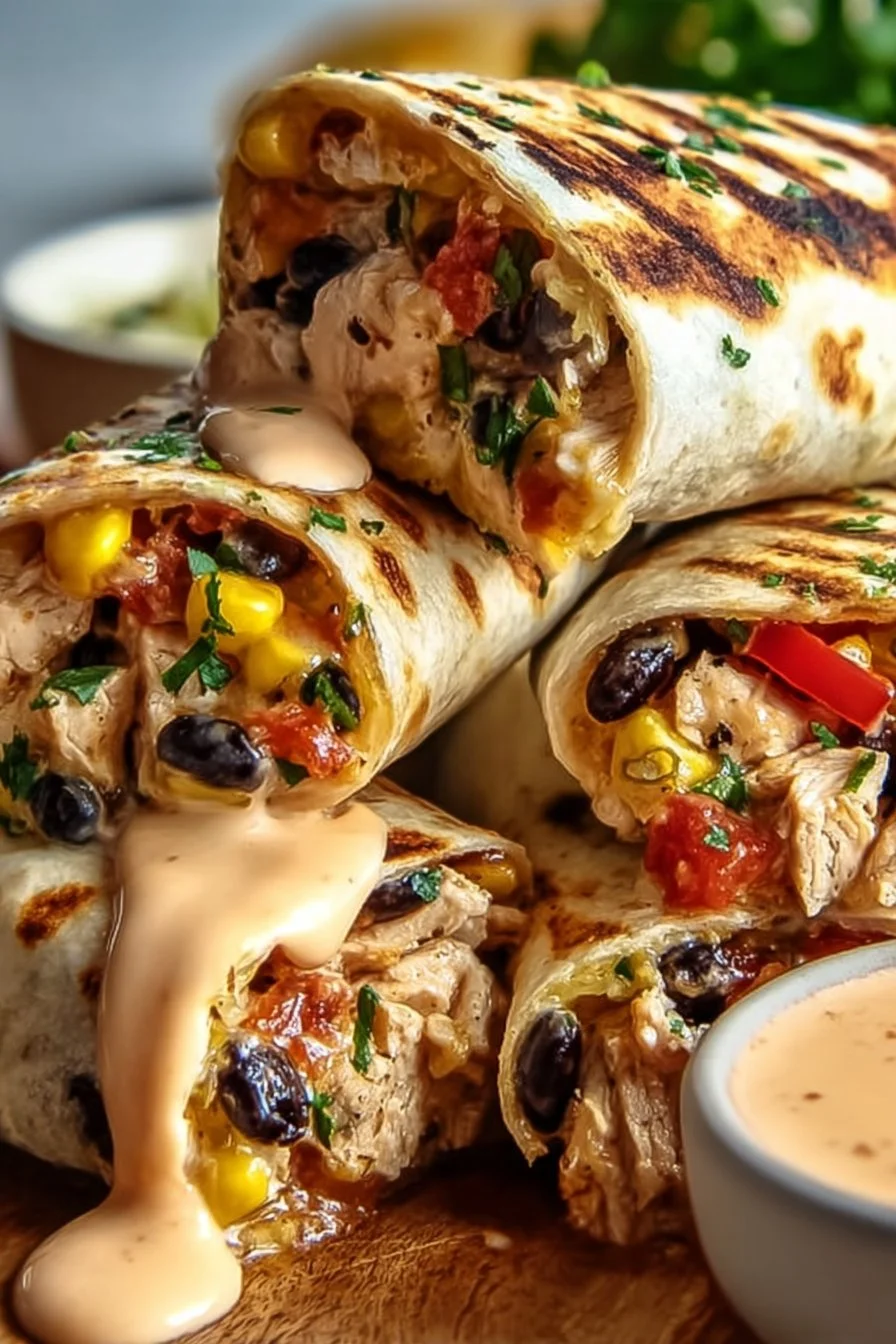 Delicious Southwest Chicken Wrap filled with fresh ingredients and flavor.
