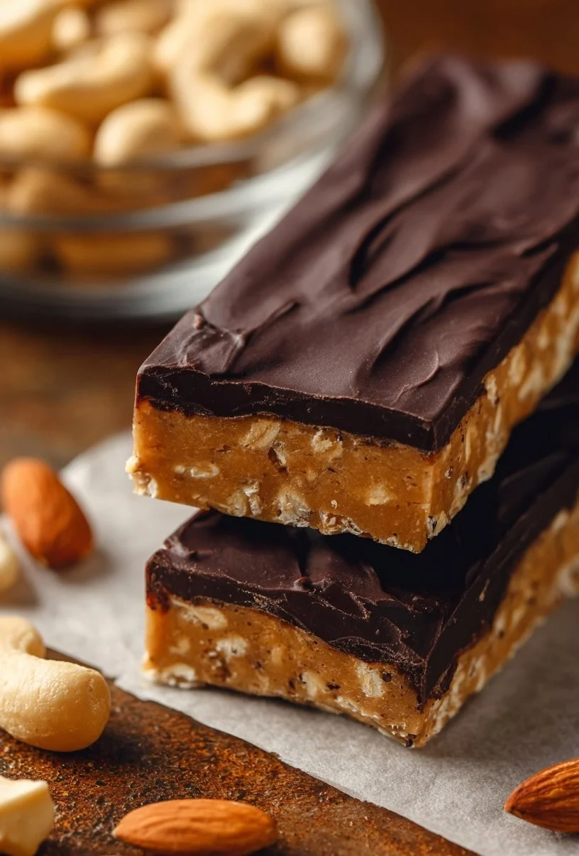 Delicious no bake protein bar ingredients and finished product