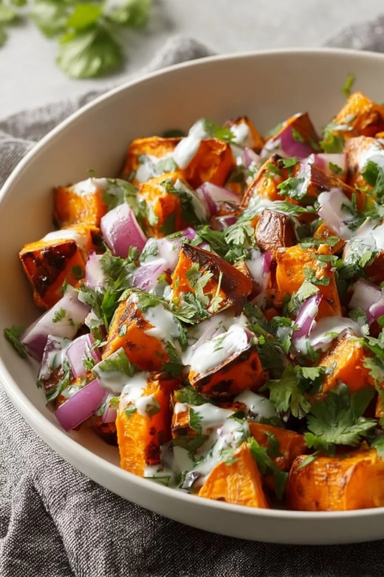 Colorful ultimate sweet potato salad with fresh ingredients and a vibrant dressing